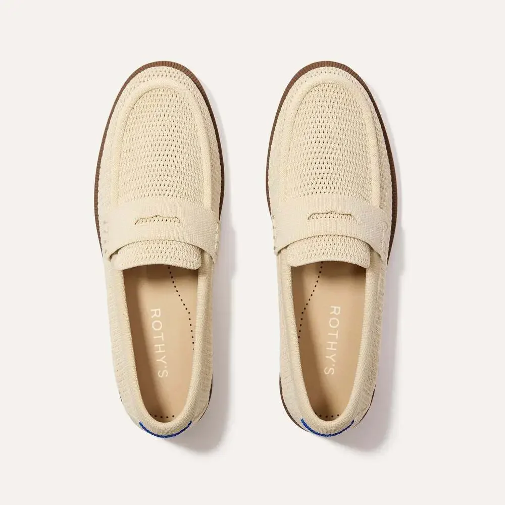 Rothy's The Penny Loafer - Conch Raffia-Knit Size 9